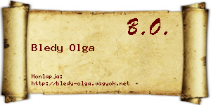 Bledy Olga névjegykártya